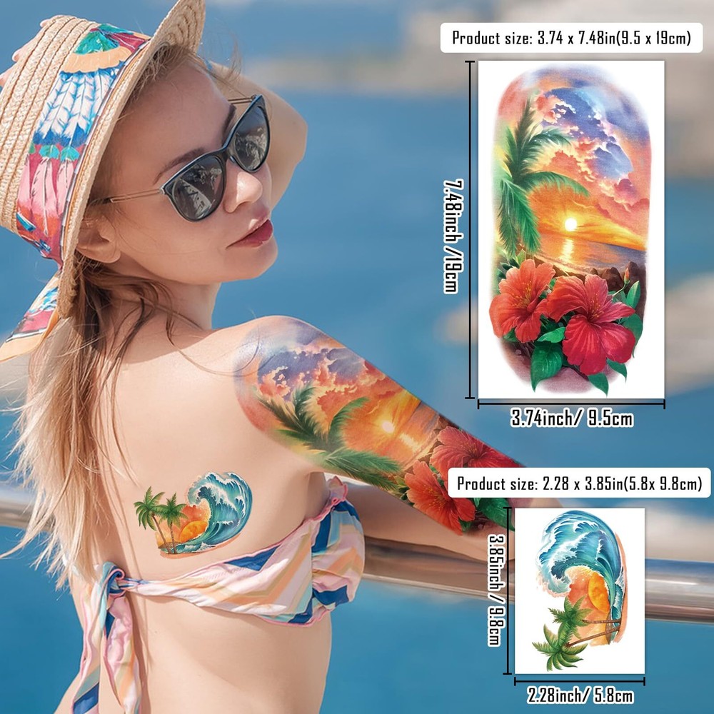 77 Sheets Temporary Tattoos 17 Sheets Half Arm 60 Sheets Tiny Fake Tattoos