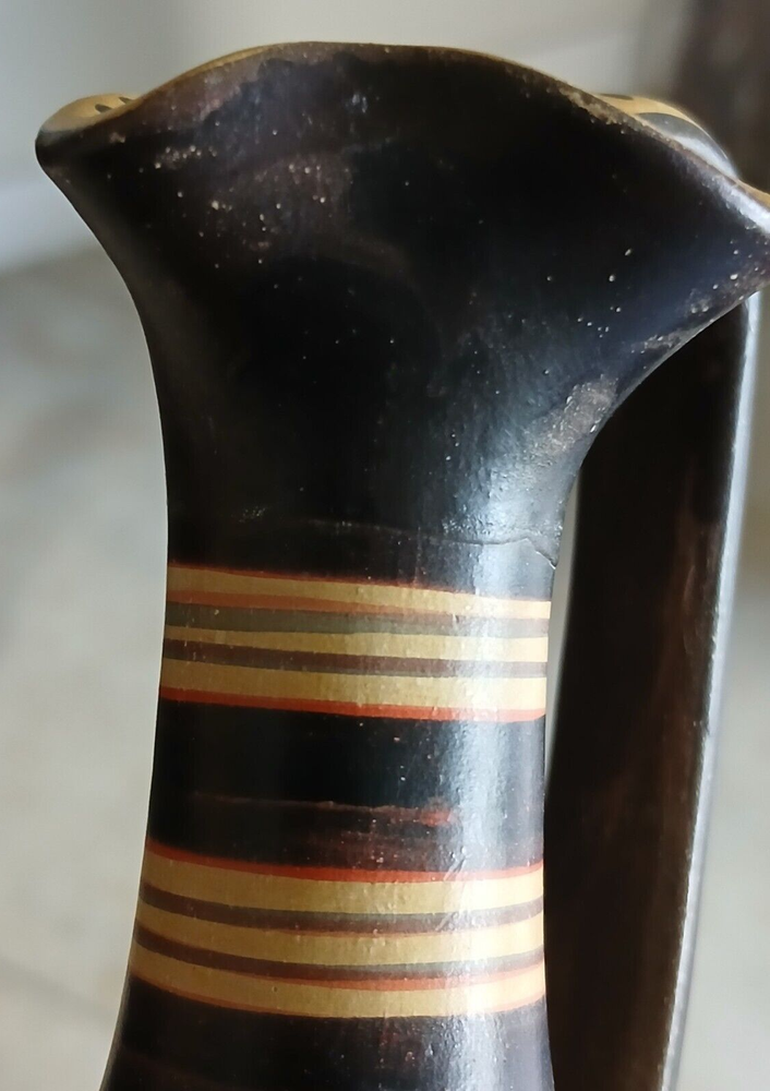 Handmade Greek Geometric Copy Ceramic Jug Pitcher 5.75" Tall