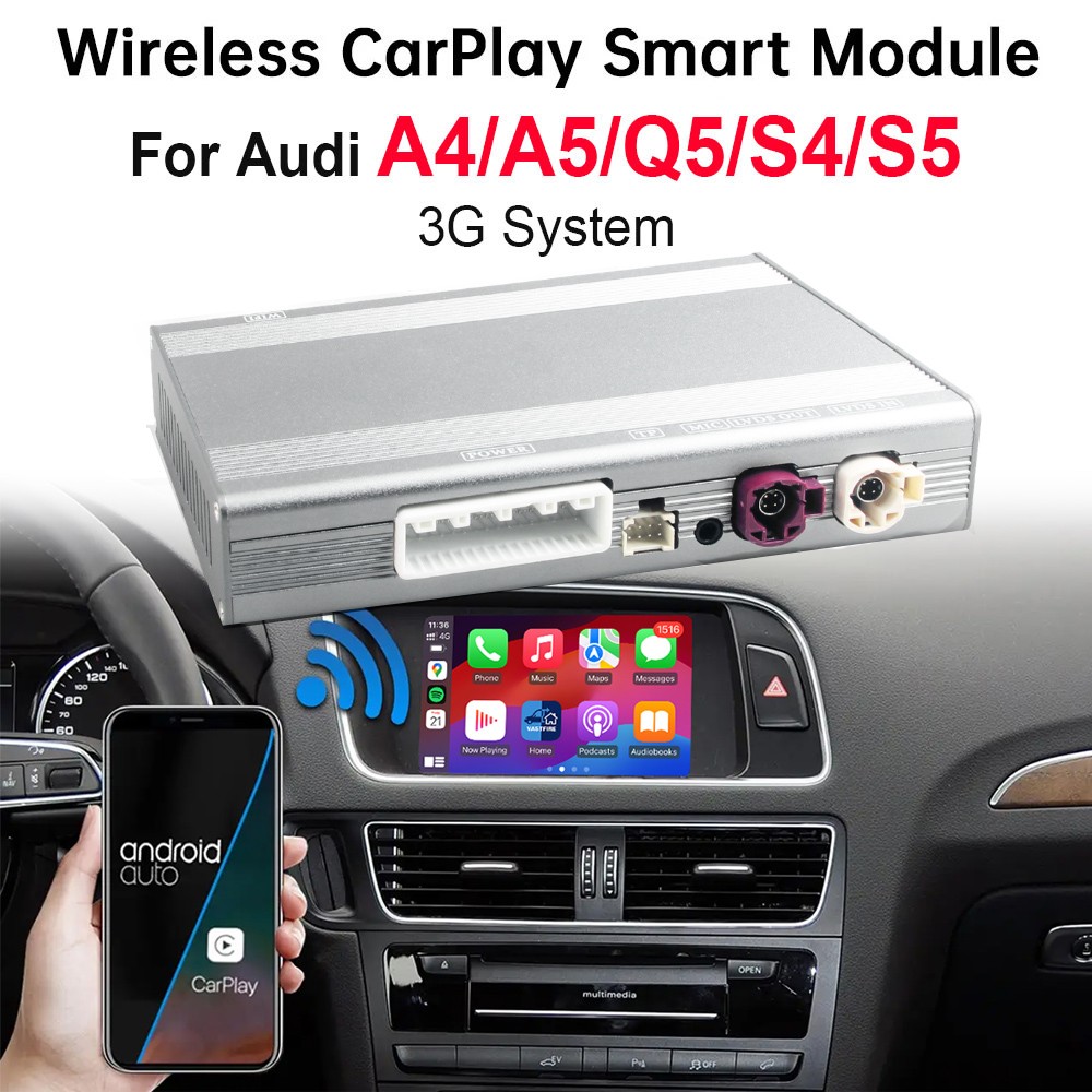 Wireless CarPlay Android Auto Module Unit Decoder Box Fits for Audi A4 A5 S5 Q5