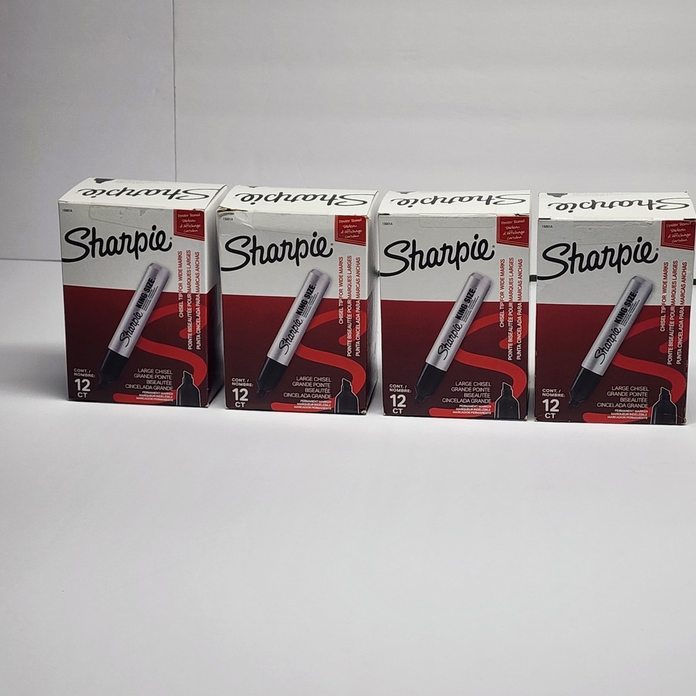Sharpie - King Size Permanent Markers Chisel Tip Black - 48 Pack