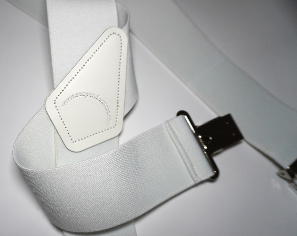 WIDE WHITE SUSPENDERS