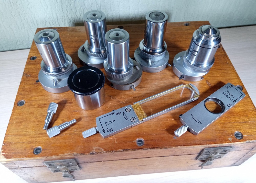 Set lenses lomo microscope Vintage USSR. Набор объективы ЛОМО запчасти микроскоп