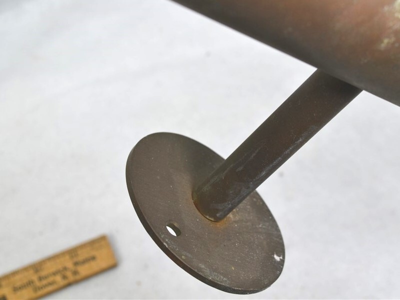 antique late 19th c wall mount coat/hat rack hooks solid brass original