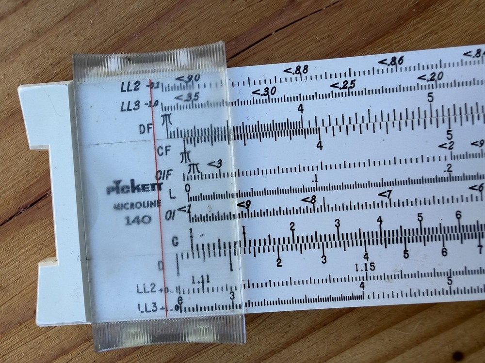 Vintage Picket Microline 140 Slide Rule W/ Case