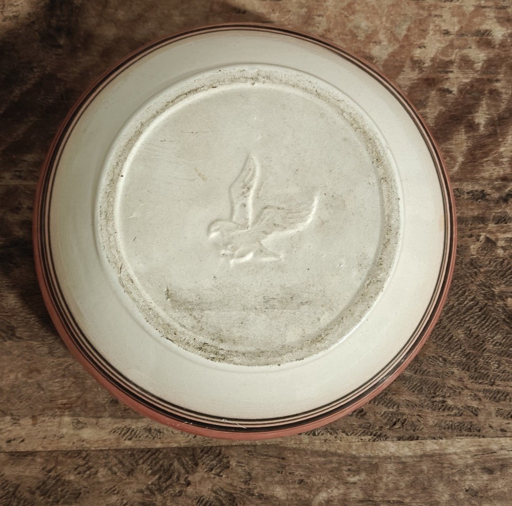 Vintage Flying eagle Planter Ceramic Eagle Stamped Pink Ivory