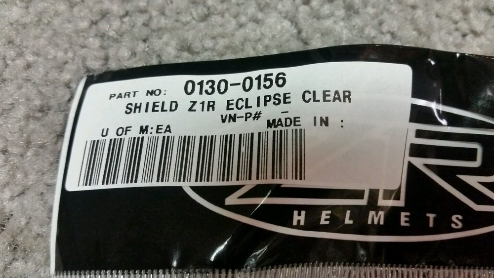 Z1R Eclipse modular motorcycle helmet visor shield 0130-0156