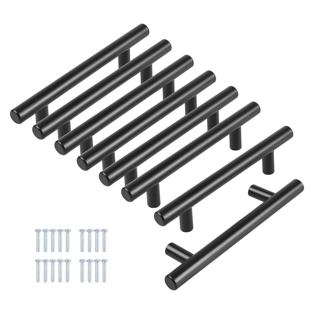 6" Kitchen Cabinet Handles Modern Drawer pulls Matte Black Stainless Steel Ca...