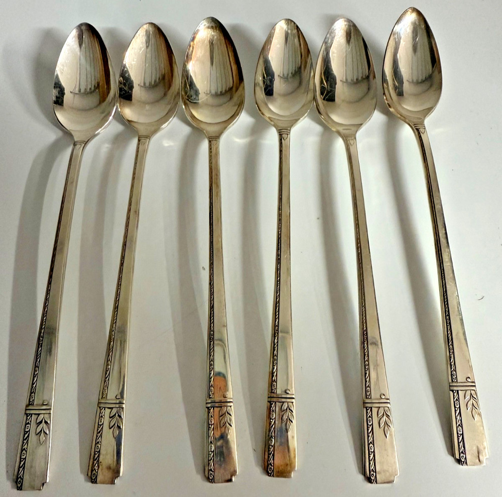 6 Silver Plated Oneida Prestige Ice Tea Spoons