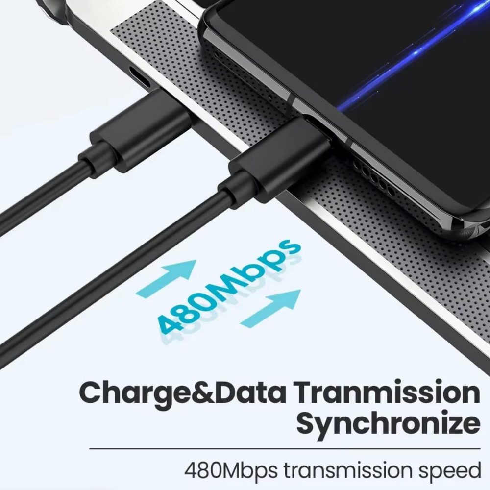 USB Type C to Micro 5V/2.4A Data & Sync Transfer OTG charging cable - Black