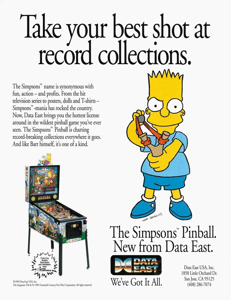 1990 Data East The Simpsons Pinball Machine Rubber Ring Kit