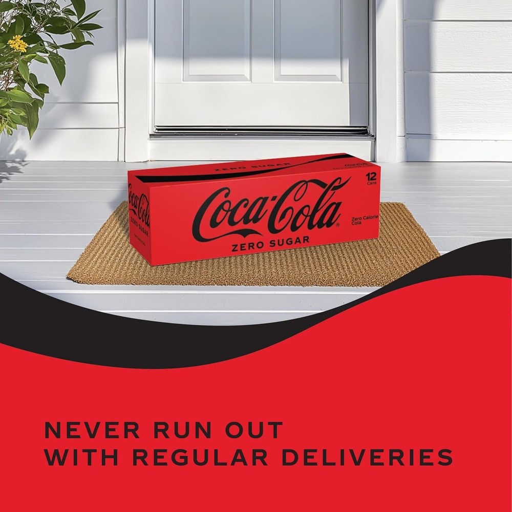 Coca-Cola Zero Sugar, 12 Pack Cans - Refreshing Zero-Calorie Soda Delight