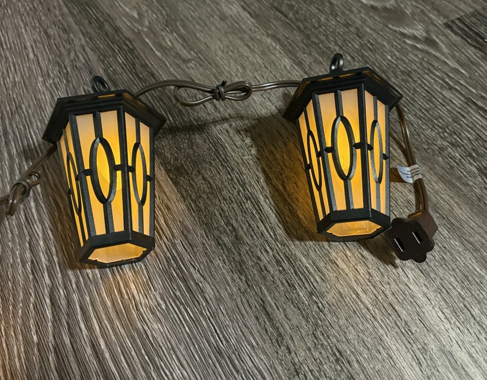 Patio Lights 7-Light Black LED Carousel String Lanterns New