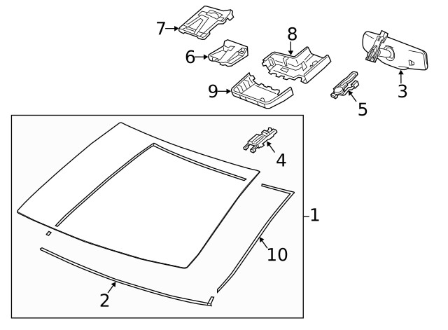 Genuine GM Windshield Multi-Function Sensor Mount Bracket Lower Cover 20942784