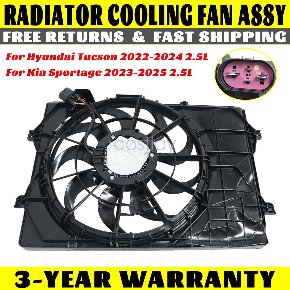 Radiator Cooling Fan Assy For Hyundai Tucson 2022-2024 Kia Sportage 2023-2025