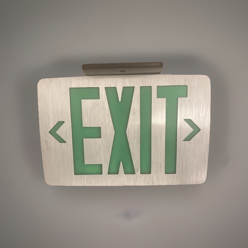 4W LED Green Lit Exit Sign Double Sided Light, Modern Ceiling Mount