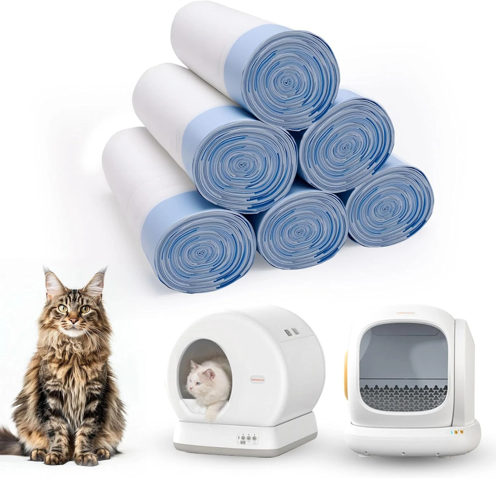 60 Count Drawstring Cat Litter Box Liners 26 x 12