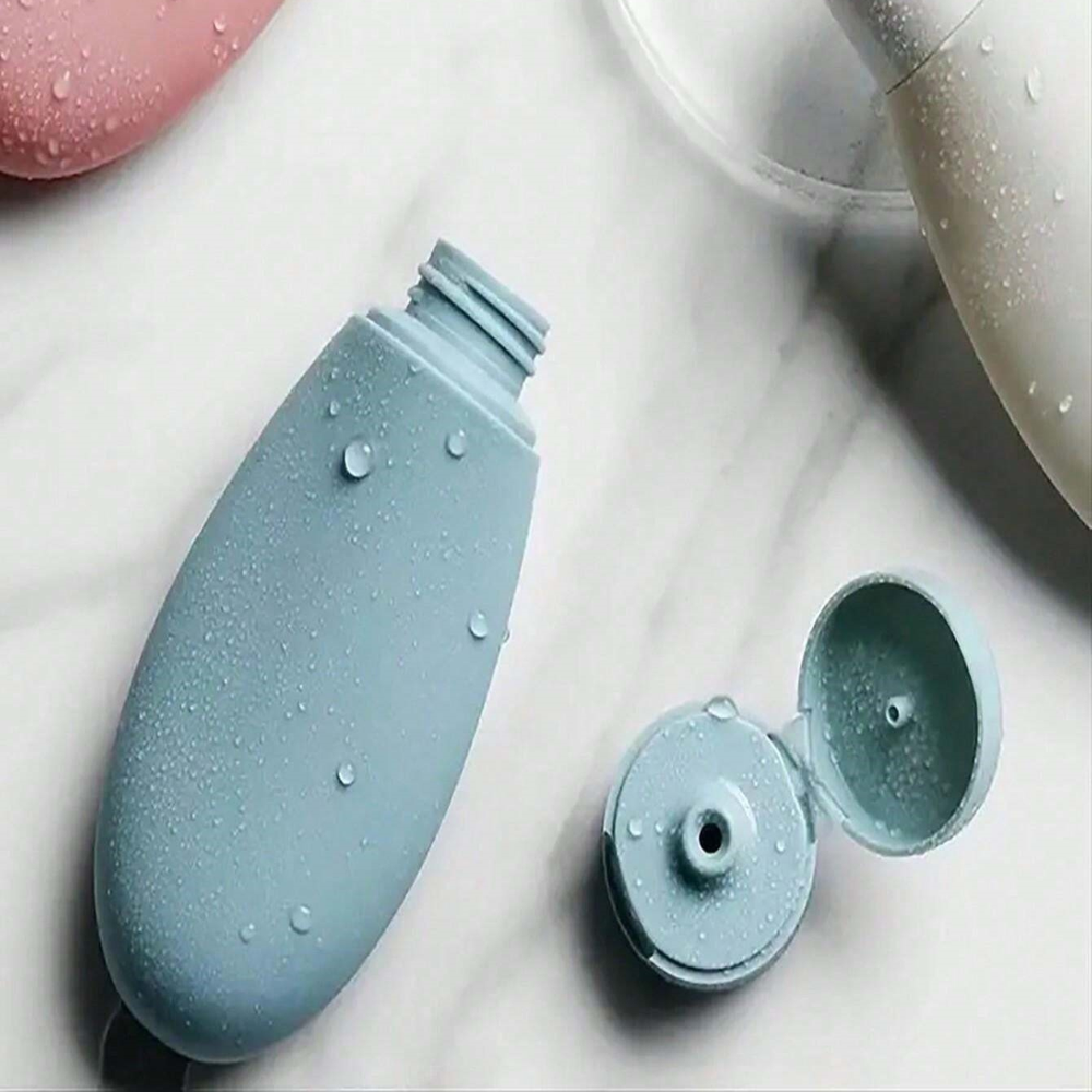 3pcs Travel Bottle Set Refillable Squeezable Leakproof Silicone Container 60 ML