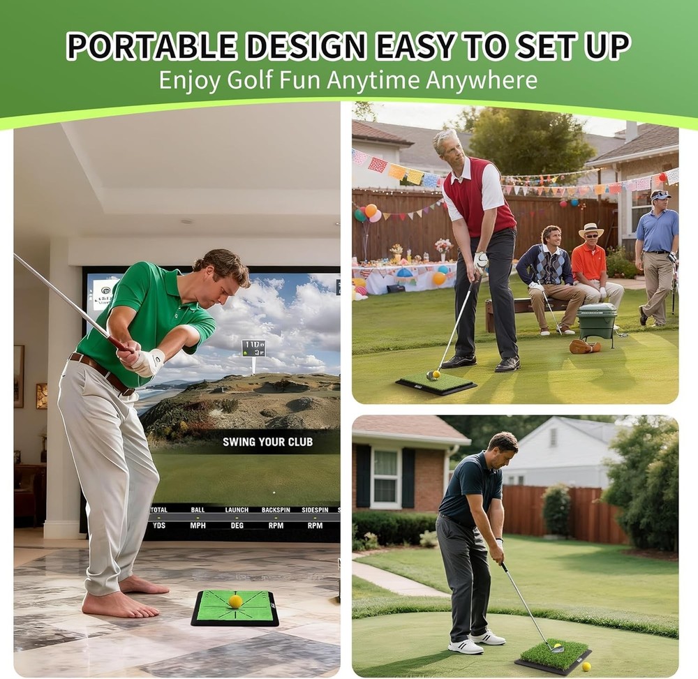 Versatile Golf Hitting Mat with Non-Slip Base - Perfect for Indoor Practice