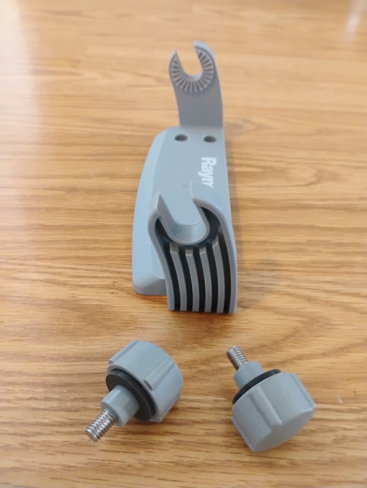 RAYMARINE VHF TRUNNION BRACKET MOUNTING BRACKET LIGHT GREY WITH KNOBS