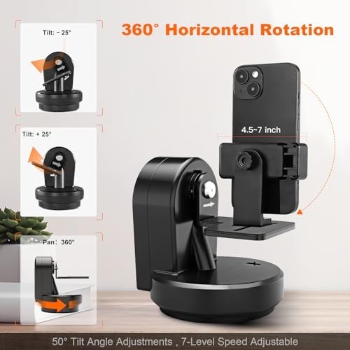 Motorized Rotating Panoramic Tripod Head with Remote Control & Phone Clip for DS