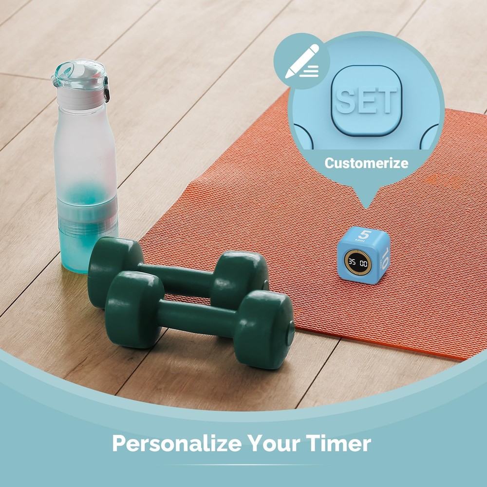 Pomodoro Timer – Visual Cube with 5/10/30/60 Min Presets, Countdown Ring & Co...