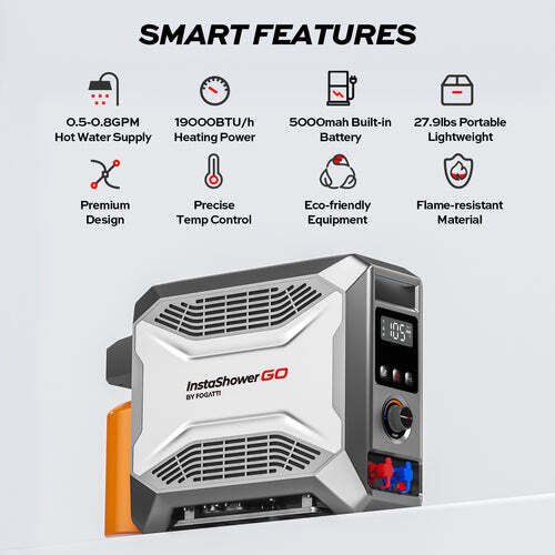 FOGATTI Portable Water Heater, Tankless Water Heater, Camping Heater With Pump