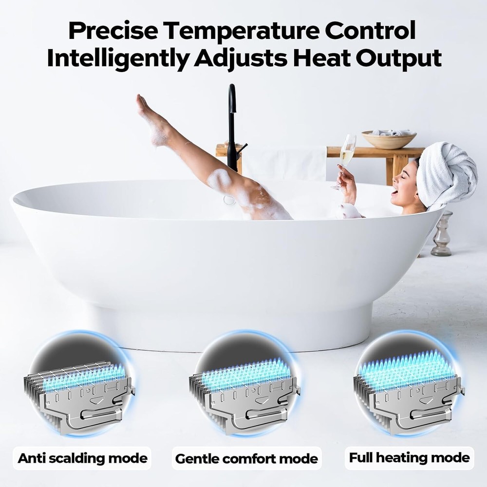 Tankless Water Heater Natural Gas 3.6 GPM 80,000 BTU On-Demand Hot Water