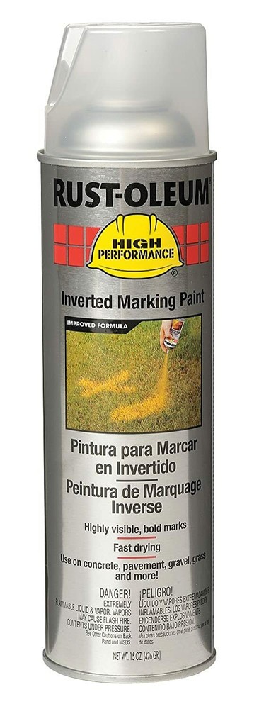 Rust-Oleum V2301838 High Performance Inverted Marking Paint, 15oz, Clear, 1 Can