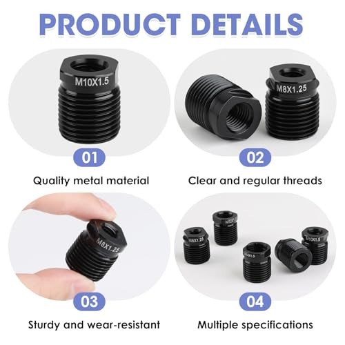 10PC Gear Shift Adapter Kit, Shift Knob Thread Adapters, Compatible with