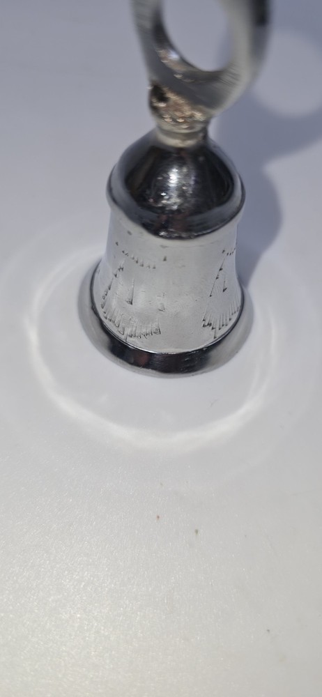 Silver Tone Etched Bell 2.75"