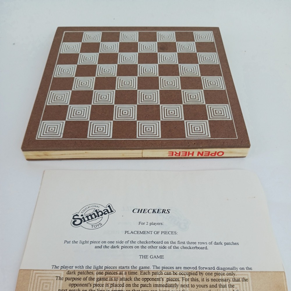 Checkera and Mill Portable Board Game. Pieces store inside board.