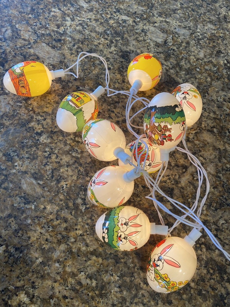 Easter Impressions 10 Decorative Lights Eggs String Lights Vintage (Working)