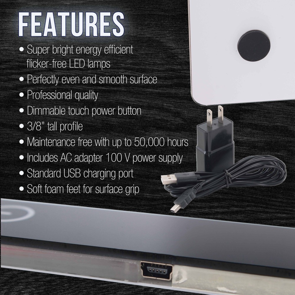 Lightmaster 9" x 12" (A4) Light Box 5V Ultra-Thin Profile w/ USB Power Adapter