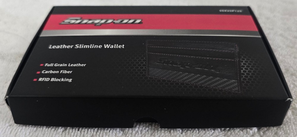 SNAP-ON TOOLS LEATHER SLIMLINE WALLET NEW
