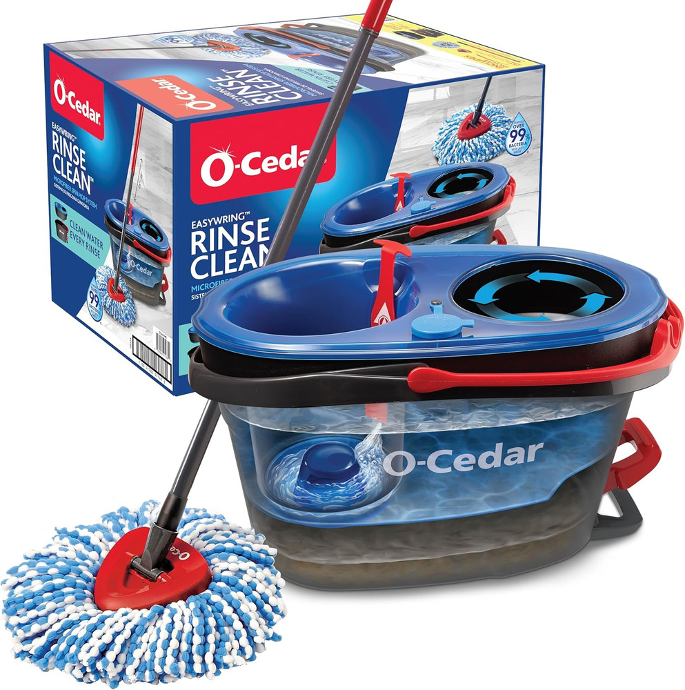Spin Mop Bucket System Water Powered Cleaning Mop Set