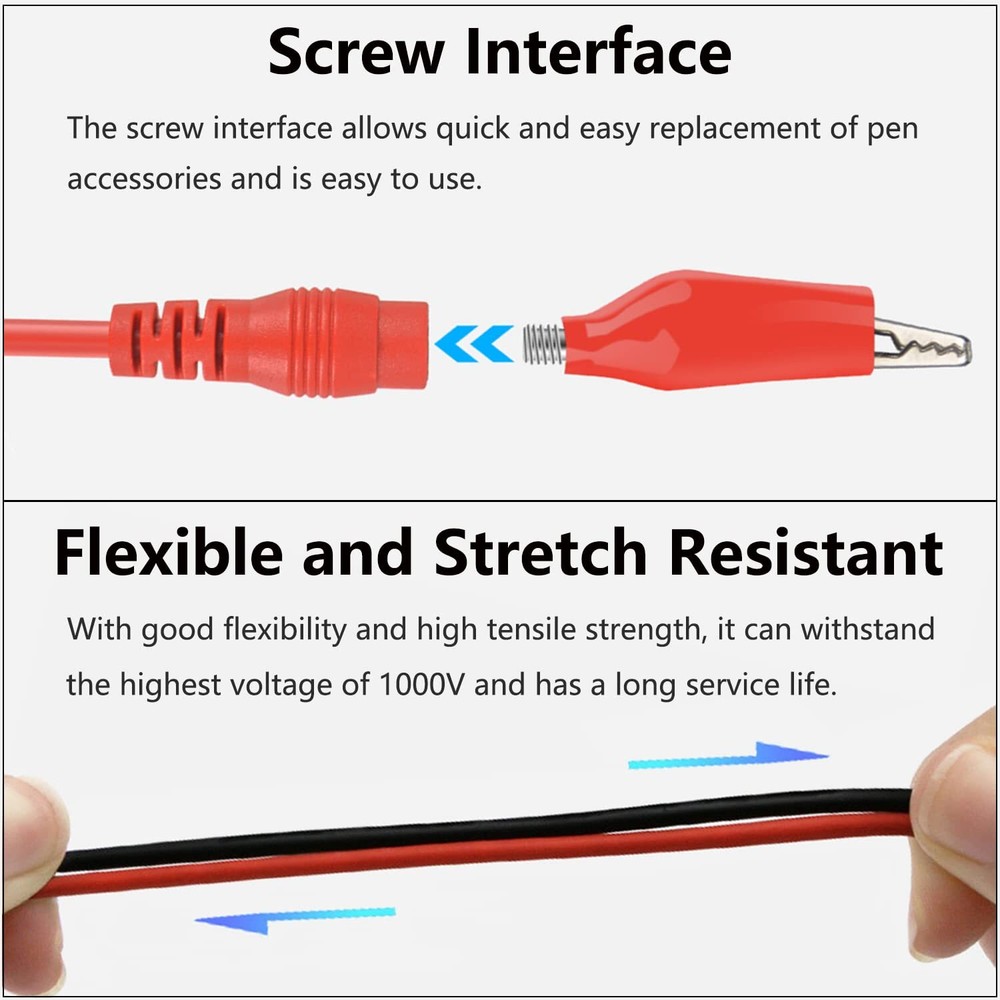16-in-1 Multimeter Test Leads Kit, Replaceable Silicone Jumper Wires with Electr