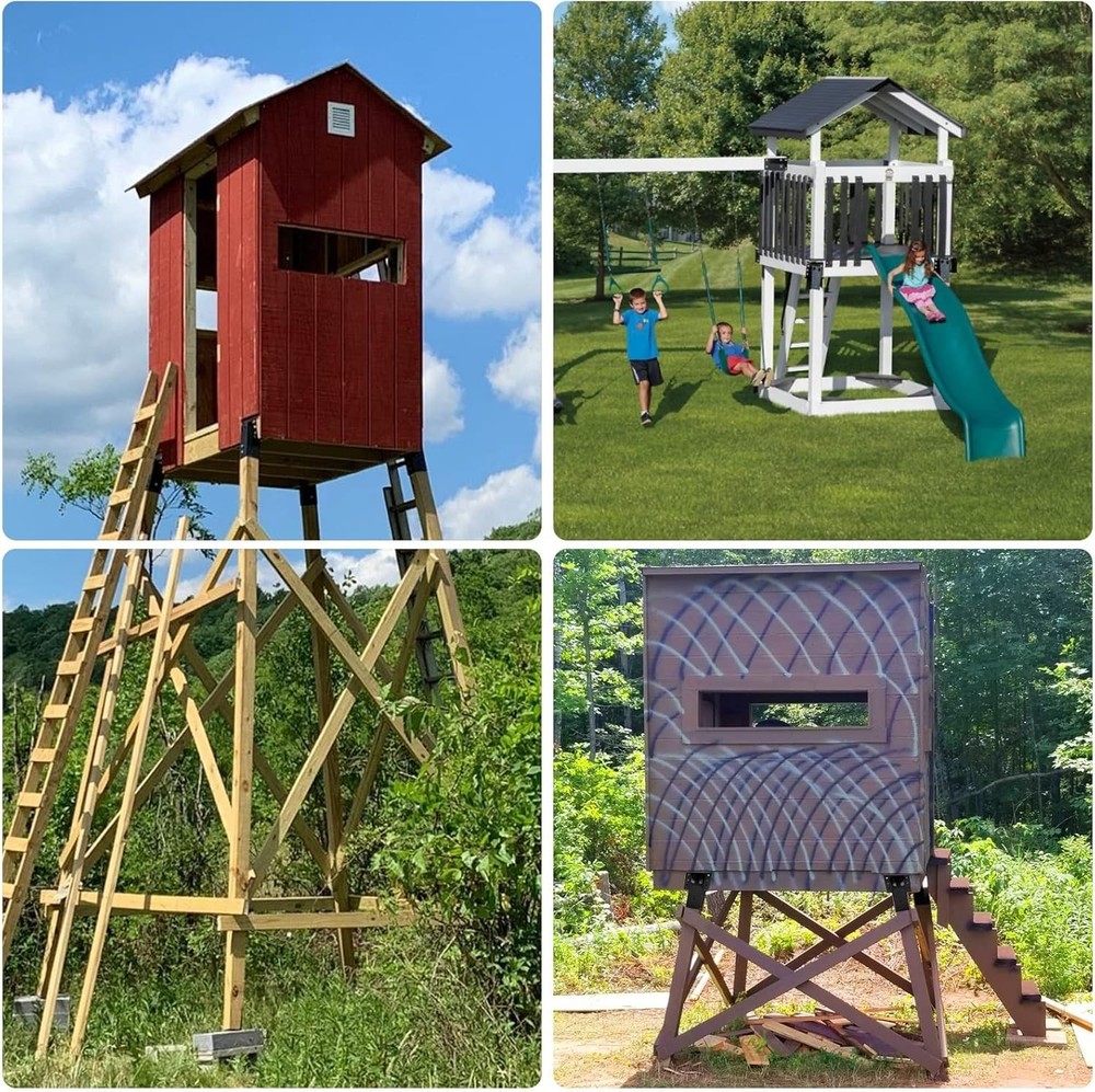 4x4 Deer Blind Brackets for Hunting Box Blind, Elevated Platform, Tree Stand