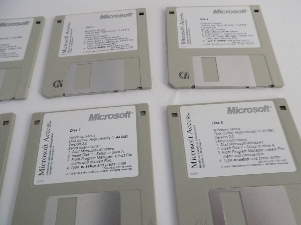 Microsoft Access Relational Database Management System 1994 Floppy Disk Lot