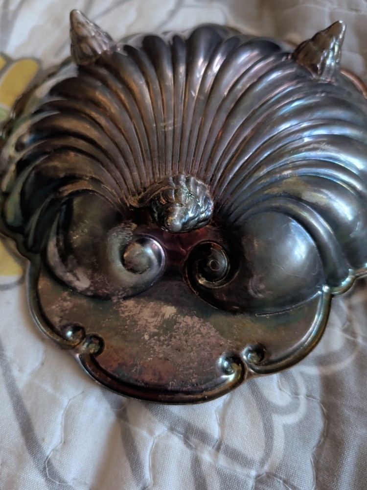 Vintage Silverplate Clam Shape Dishs