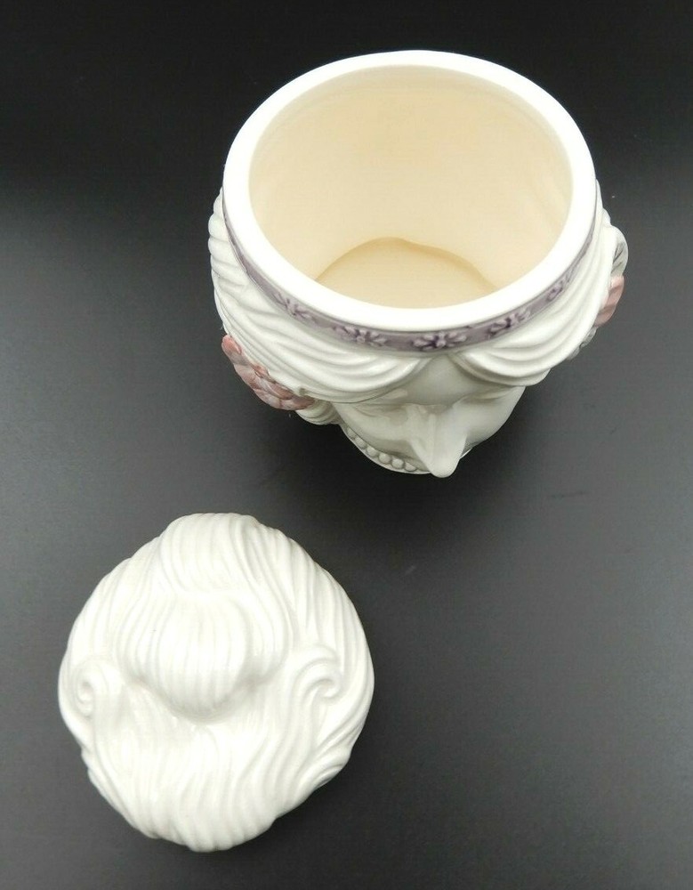 VINTAGE SIGMA BELLE EPOQUE WHITE CERAMIC DECORATIVE CONTAINER