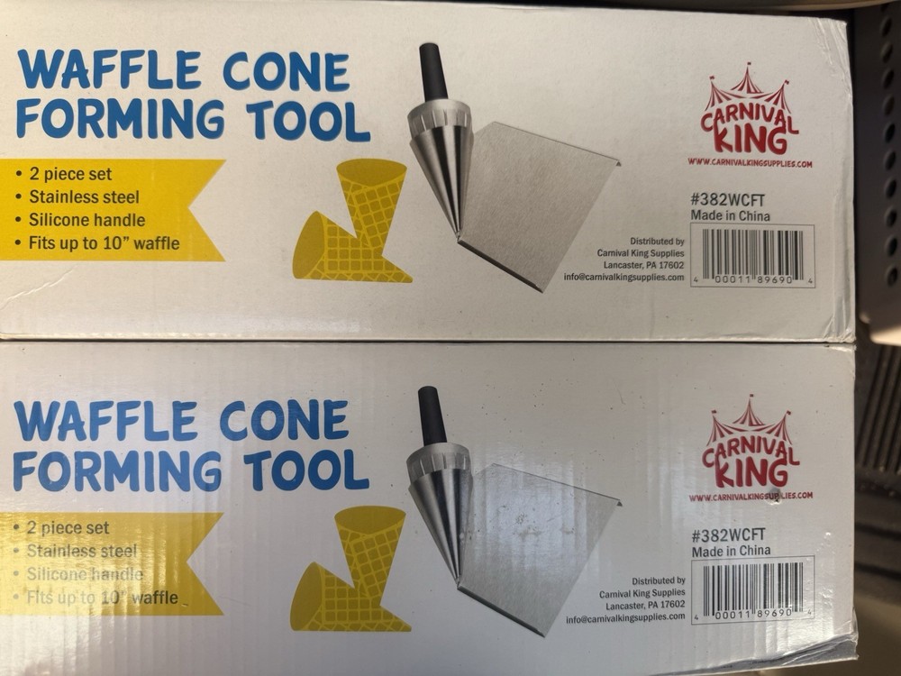 Waffle Cone Maker Ice Cream Roller Mold Rolling Forming Tool 10" 2-Piece Set