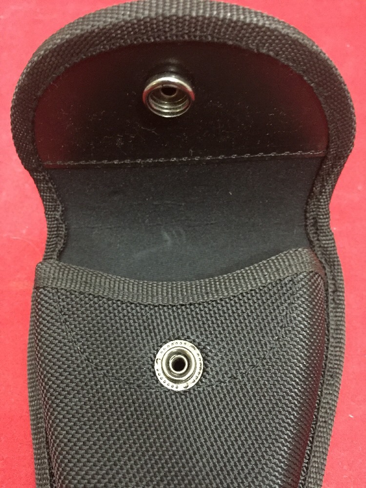 TRU-SPEC Black Ballistic Nylon Handcuff Case Belt Loop Snap Button