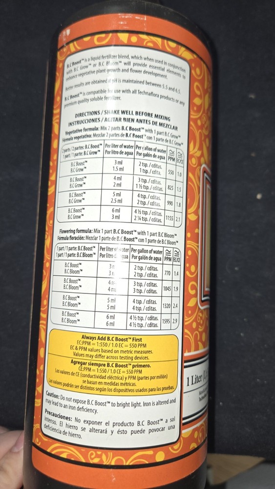 Technaflora BC Boost Liquid Nutrient Additive Nitrogen Potassium Bottle 1L