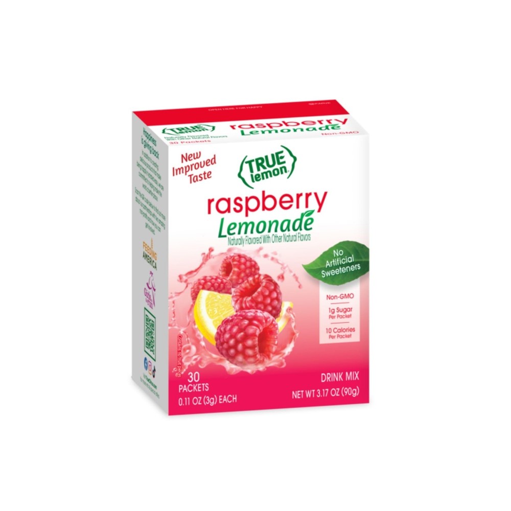 True Lemon Raspberry Lemonade Water Enhancer Drink Mix (30 Packets), Low