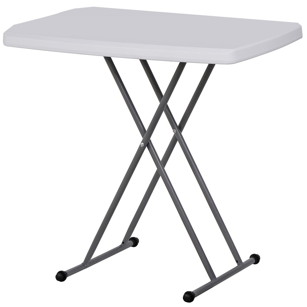 30'' Plastic Folding Tables Rectangular Utility Table Adjustable Height White