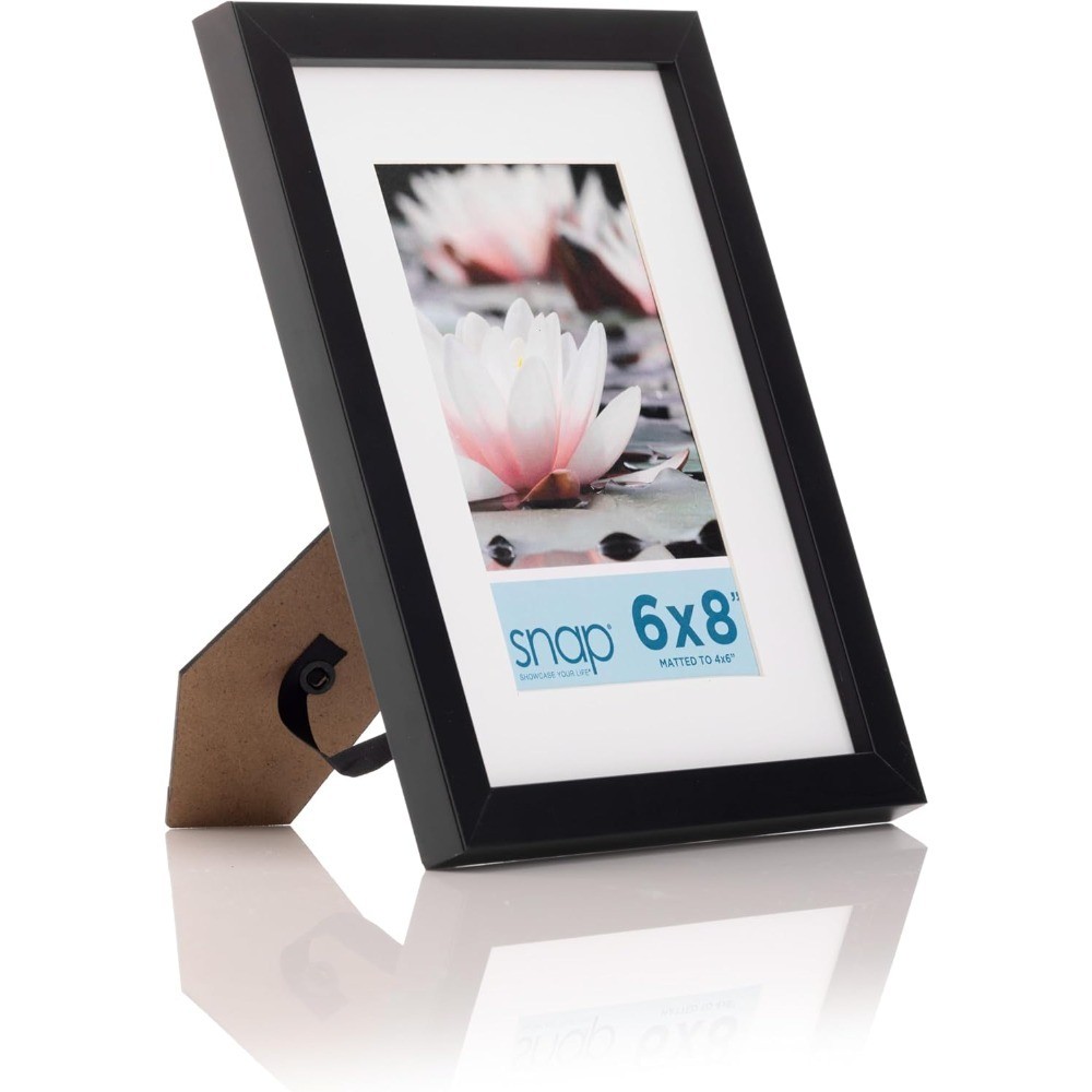 Wall Mount Mat Picture Frame 6x8 Black Rectangular TableTop for Home Office