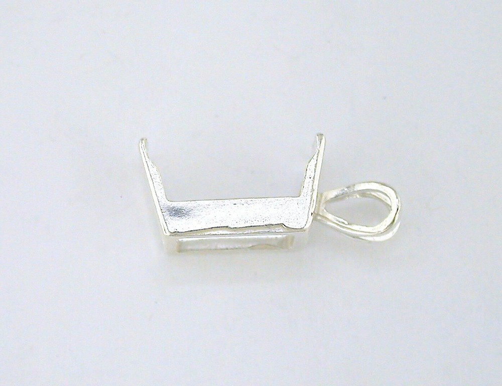 Emerald Cut Fancy Plate Style Pendant Setting Sterling Silver