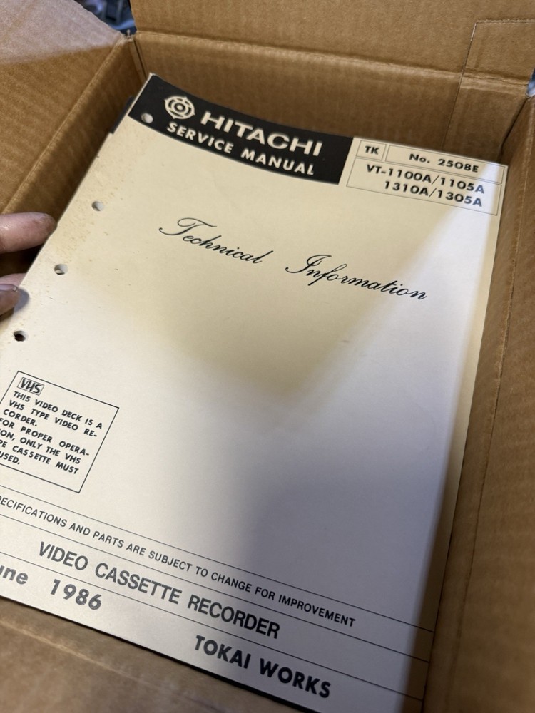 Original VCR Service Manuals