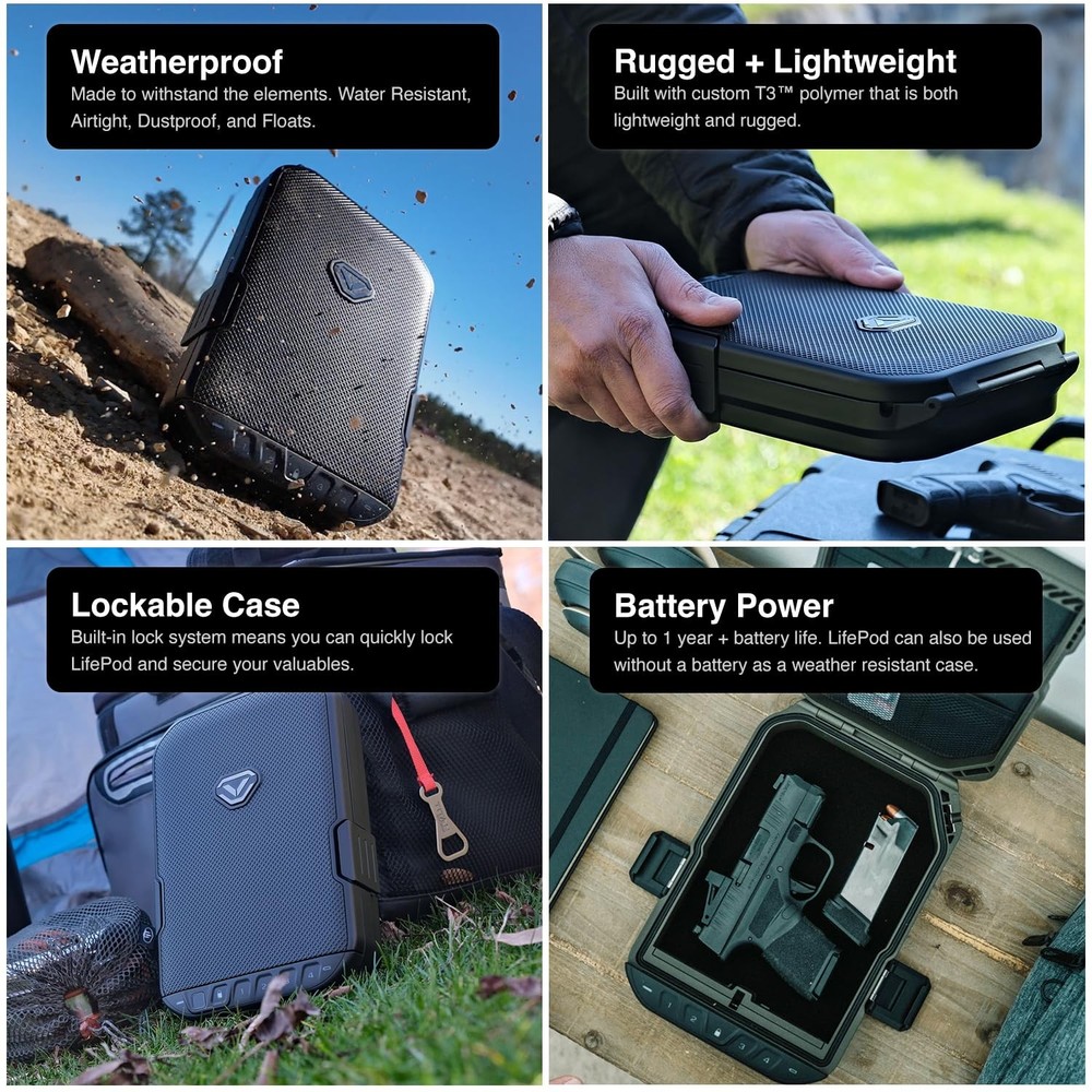 Lightweight Rugged Lockbox - TSA Compliant Touch Activated Safe