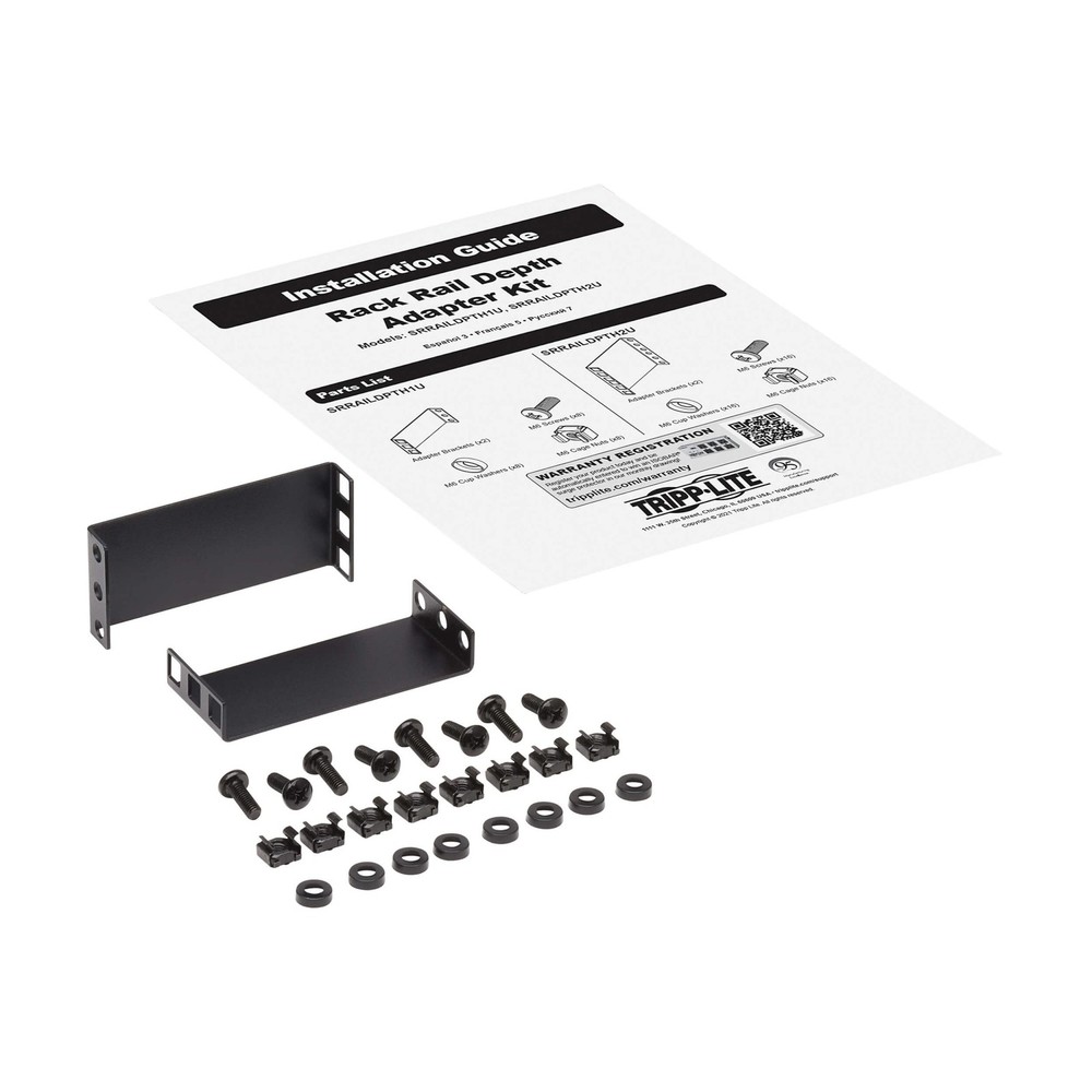 Tripp Lite 1U SmartRack Deep Mounting Rail Server Rack Extension 1U, Black